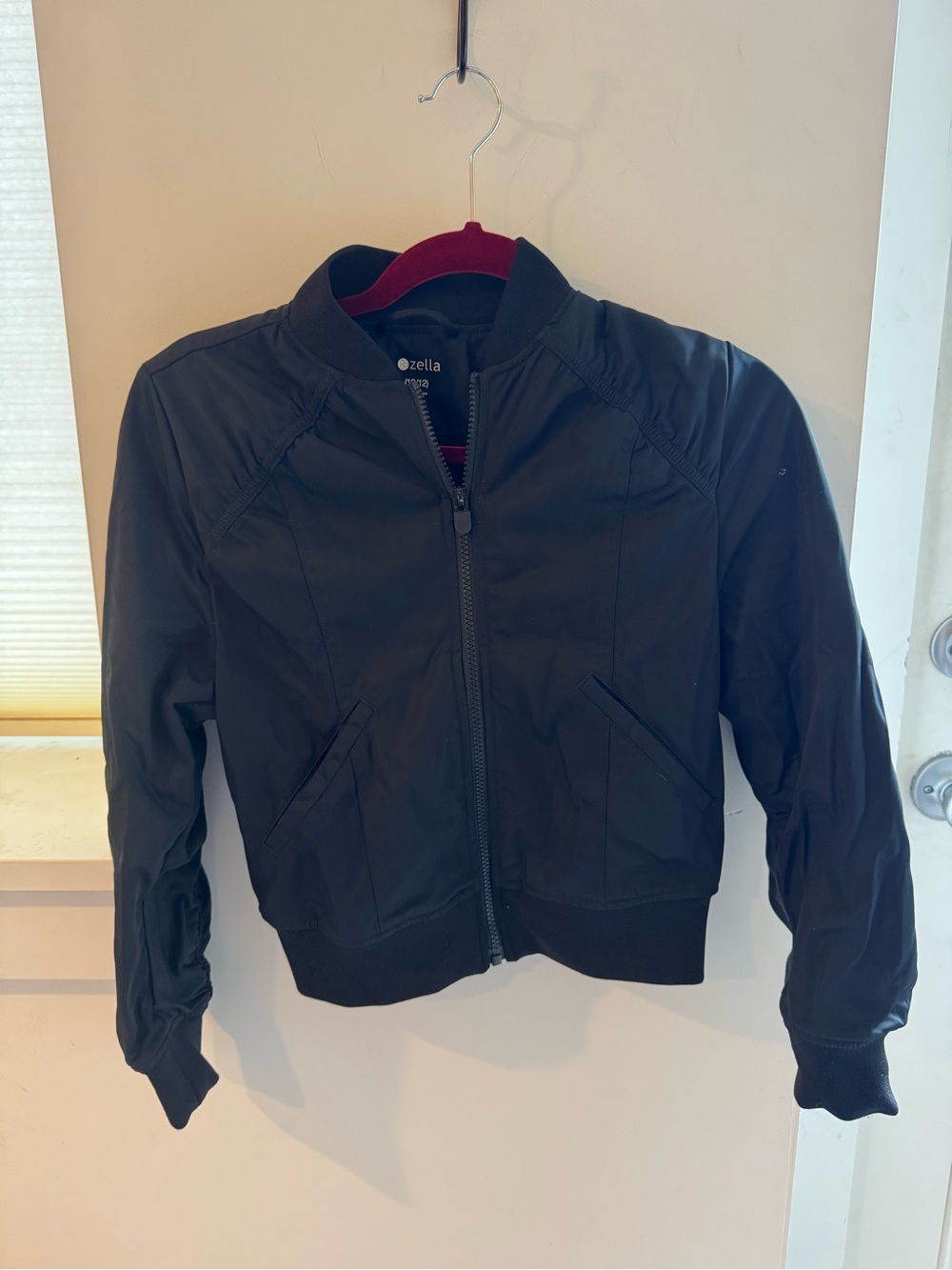 Zella Black Girls Zip-Up Bomber Jacket